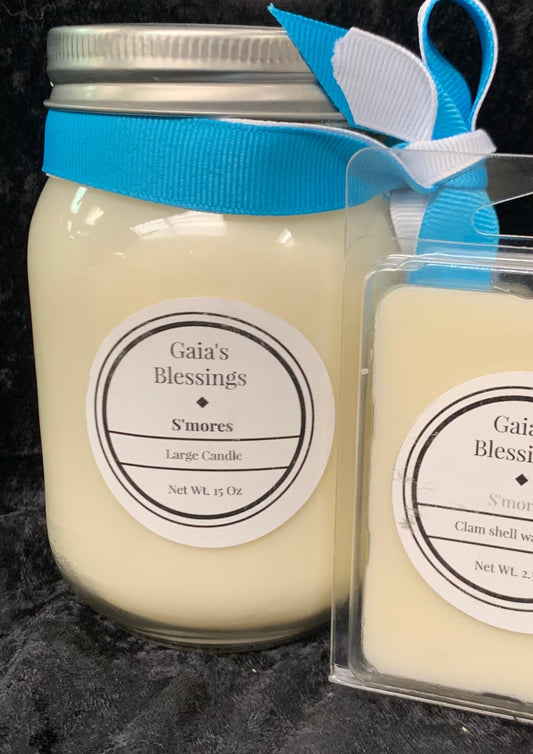 S'mores fragrance eco-friendly blended wax candle
