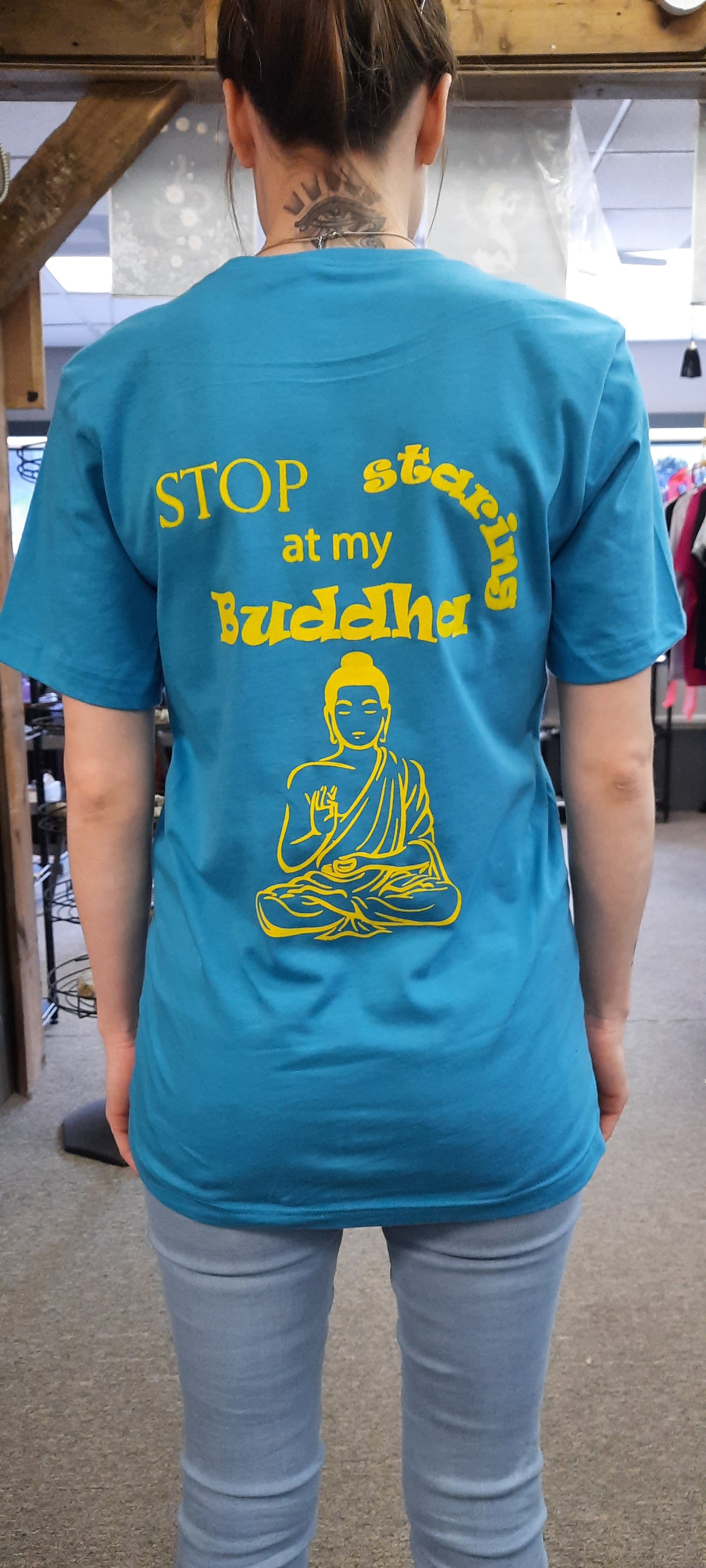T-Shirts, short sleeve, size XL "Stop staring at my Buddha."