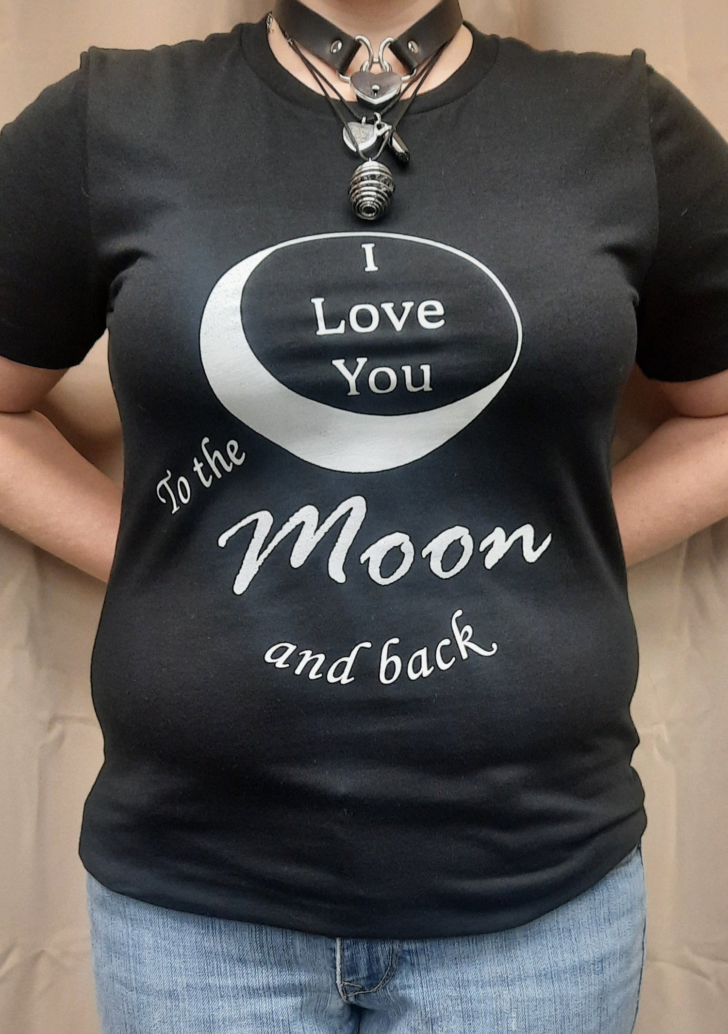 Bella Canvas short sleeve T-Shirt, size XL.  "I love you to the moon and back" design.